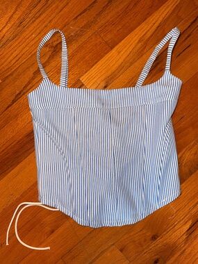 Edikted Cammie Striped Corset Blue and White Striped Corset Size M